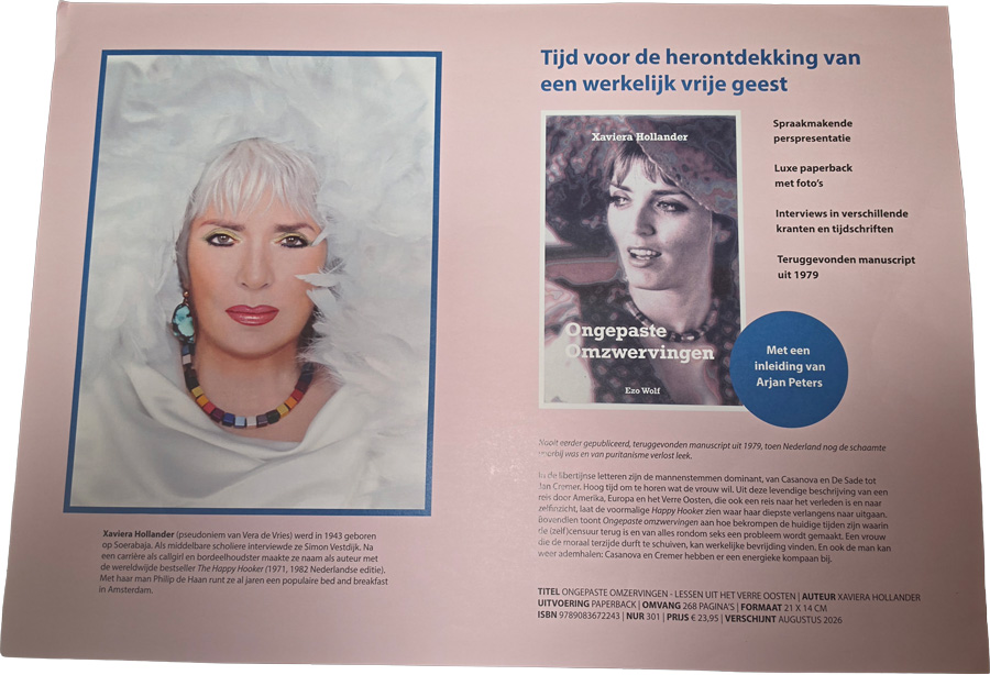 Flyer van Ongepaste omzwervingen van Xaviera Hollander