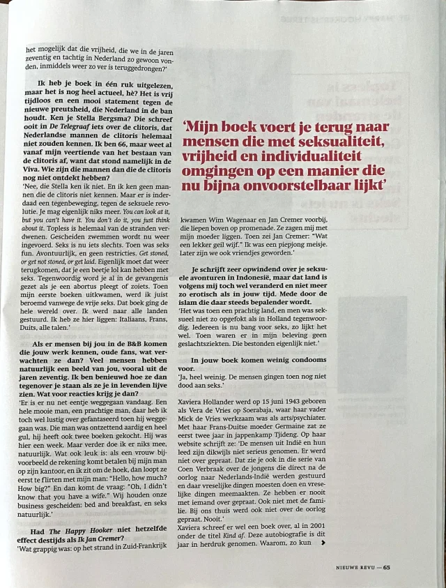 Xaviera Hollander Nieuwe Revu 2026 Pag 65